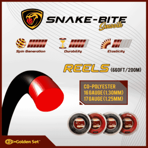 Snake-Bite Smooth Reels (660ft/200m) Circular Cross-Section Polyester Tennis  String Reels - Snake-Bite Smooth - $75.39 USD